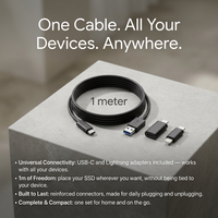 Extra lång USB-C-kabel — 1 m rörelsefrihet